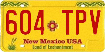 NM license plate 604TPV