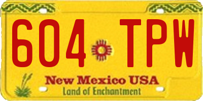 NM license plate 604TPW