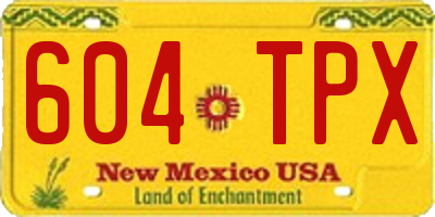 NM license plate 604TPX