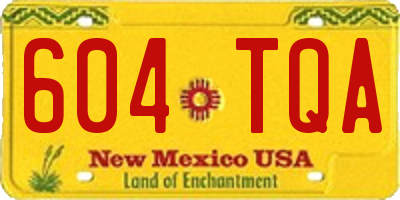 NM license plate 604TQA