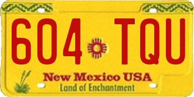 NM license plate 604TQU