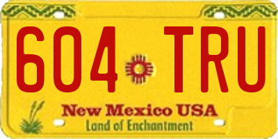 NM license plate 604TRU