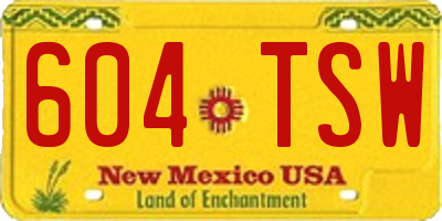 NM license plate 604TSW