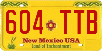 NM license plate 604TTB