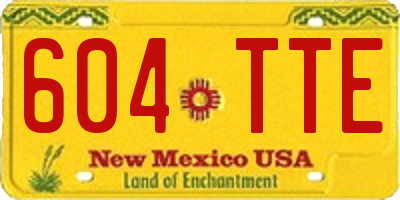 NM license plate 604TTE