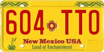 NM license plate 604TTO