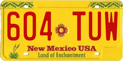 NM license plate 604TUW