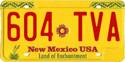 NM license plate 604TVA