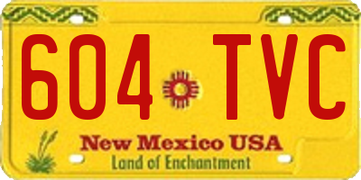 NM license plate 604TVC