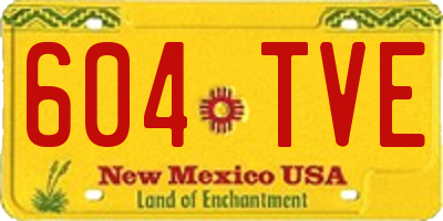 NM license plate 604TVE