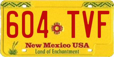 NM license plate 604TVF