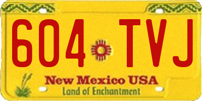 NM license plate 604TVJ