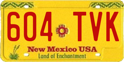 NM license plate 604TVK