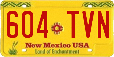 NM license plate 604TVN