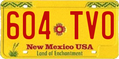 NM license plate 604TVO