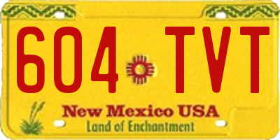 NM license plate 604TVT