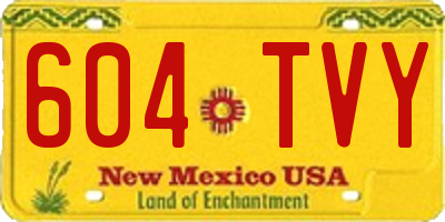 NM license plate 604TVY