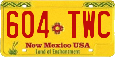 NM license plate 604TWC