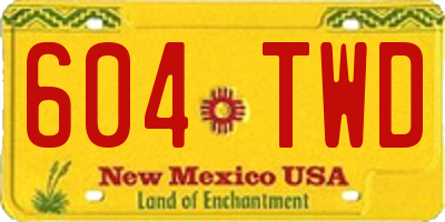 NM license plate 604TWD