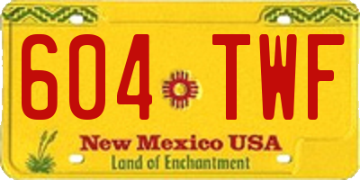 NM license plate 604TWF