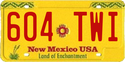 NM license plate 604TWI