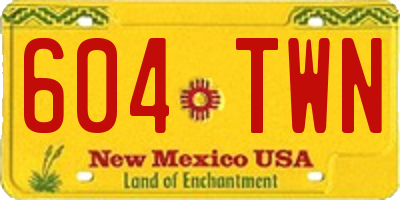 NM license plate 604TWN