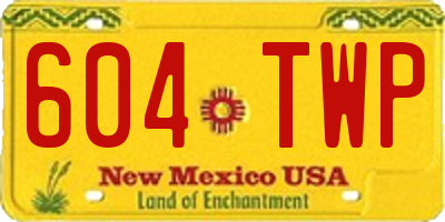 NM license plate 604TWP