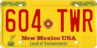 NM license plate 604TWR