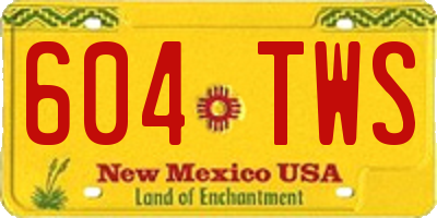 NM license plate 604TWS