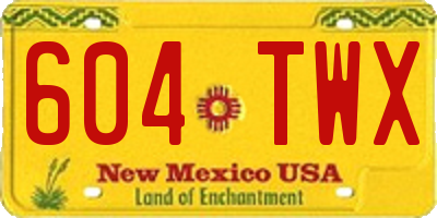 NM license plate 604TWX