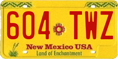 NM license plate 604TWZ