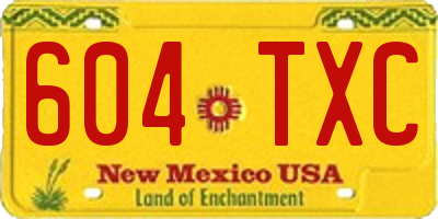 NM license plate 604TXC