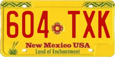 NM license plate 604TXK