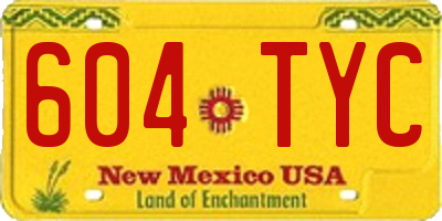NM license plate 604TYC