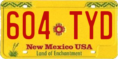 NM license plate 604TYD