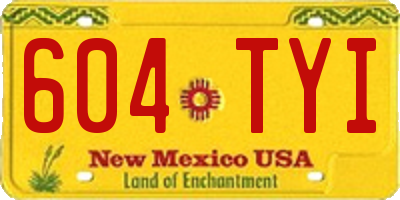 NM license plate 604TYI