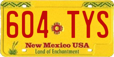 NM license plate 604TYS