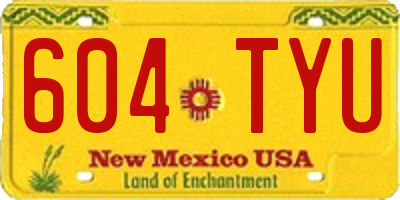 NM license plate 604TYU
