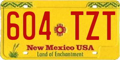 NM license plate 604TZT