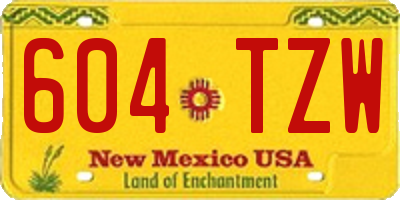 NM license plate 604TZW