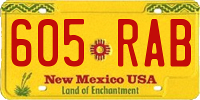 NM license plate 605RAB