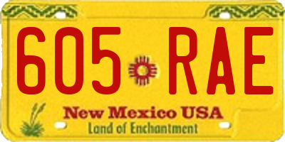 NM license plate 605RAE
