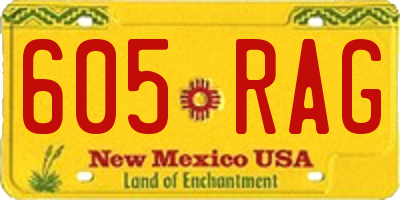 NM license plate 605RAG