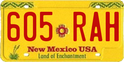 NM license plate 605RAH