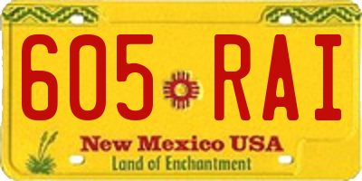 NM license plate 605RAI