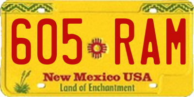 NM license plate 605RAM