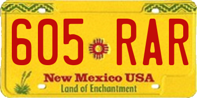 NM license plate 605RAR