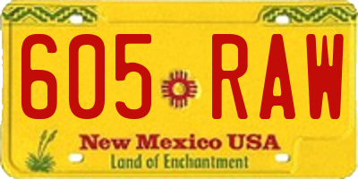 NM license plate 605RAW