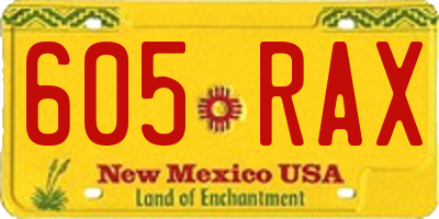 NM license plate 605RAX