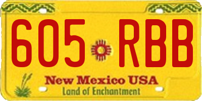 NM license plate 605RBB